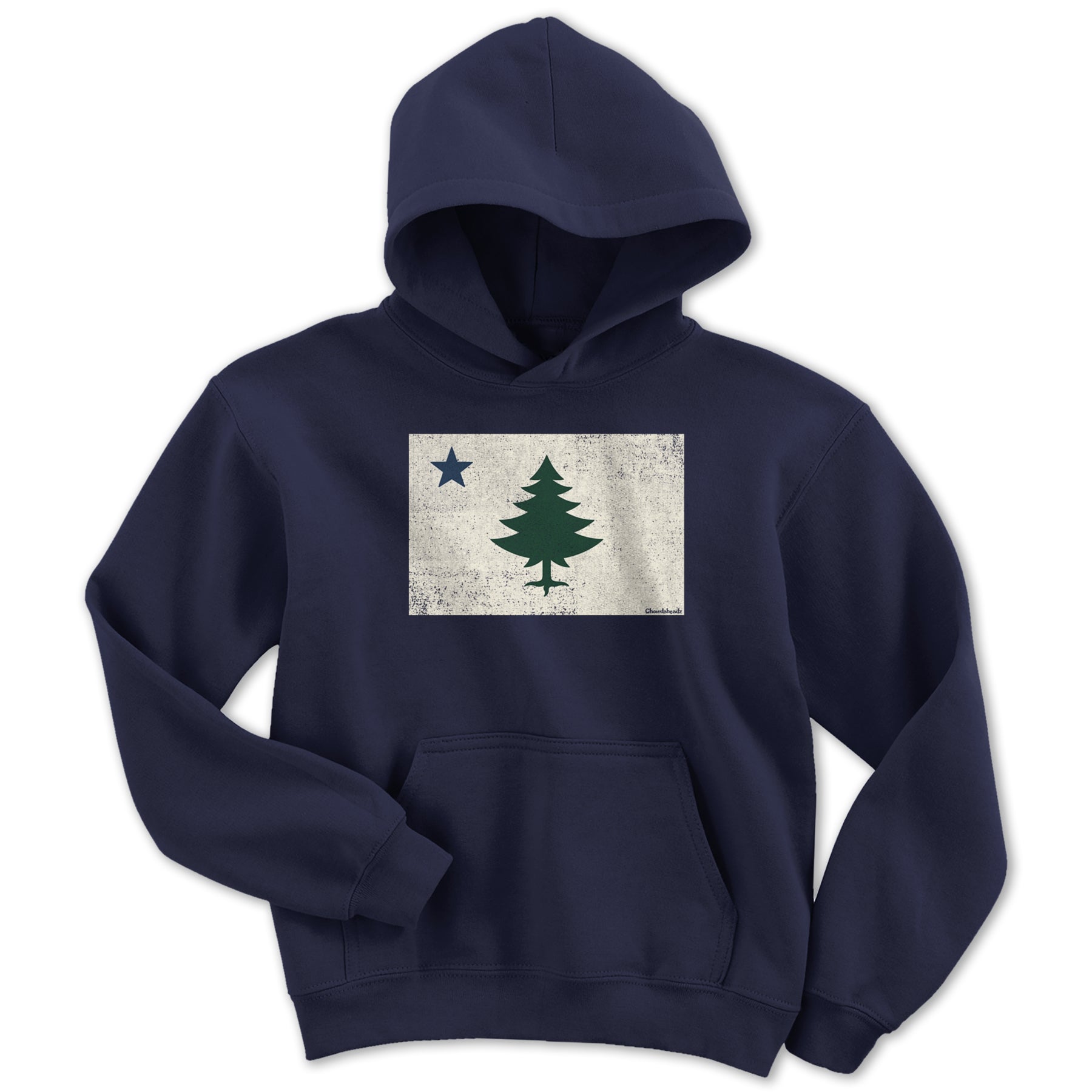 Vintage Maine Flag Youth Hoodie - Chowdaheadz