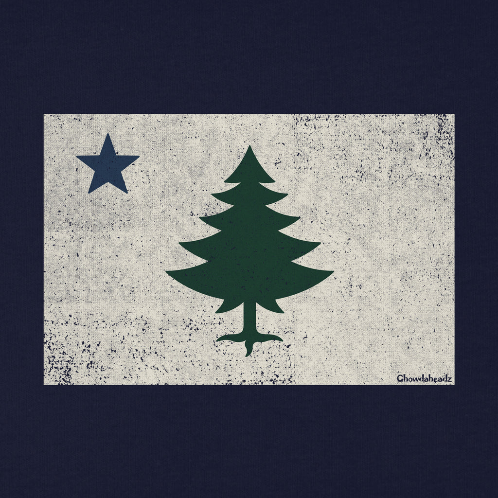 Vintage Maine Flag Youth Hoodie - Chowdaheadz