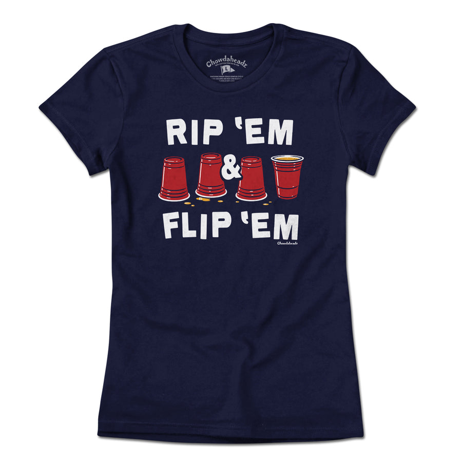 Rip 'Em & Flip 'Em Flip Cup T-Shirt - Chowdaheadz