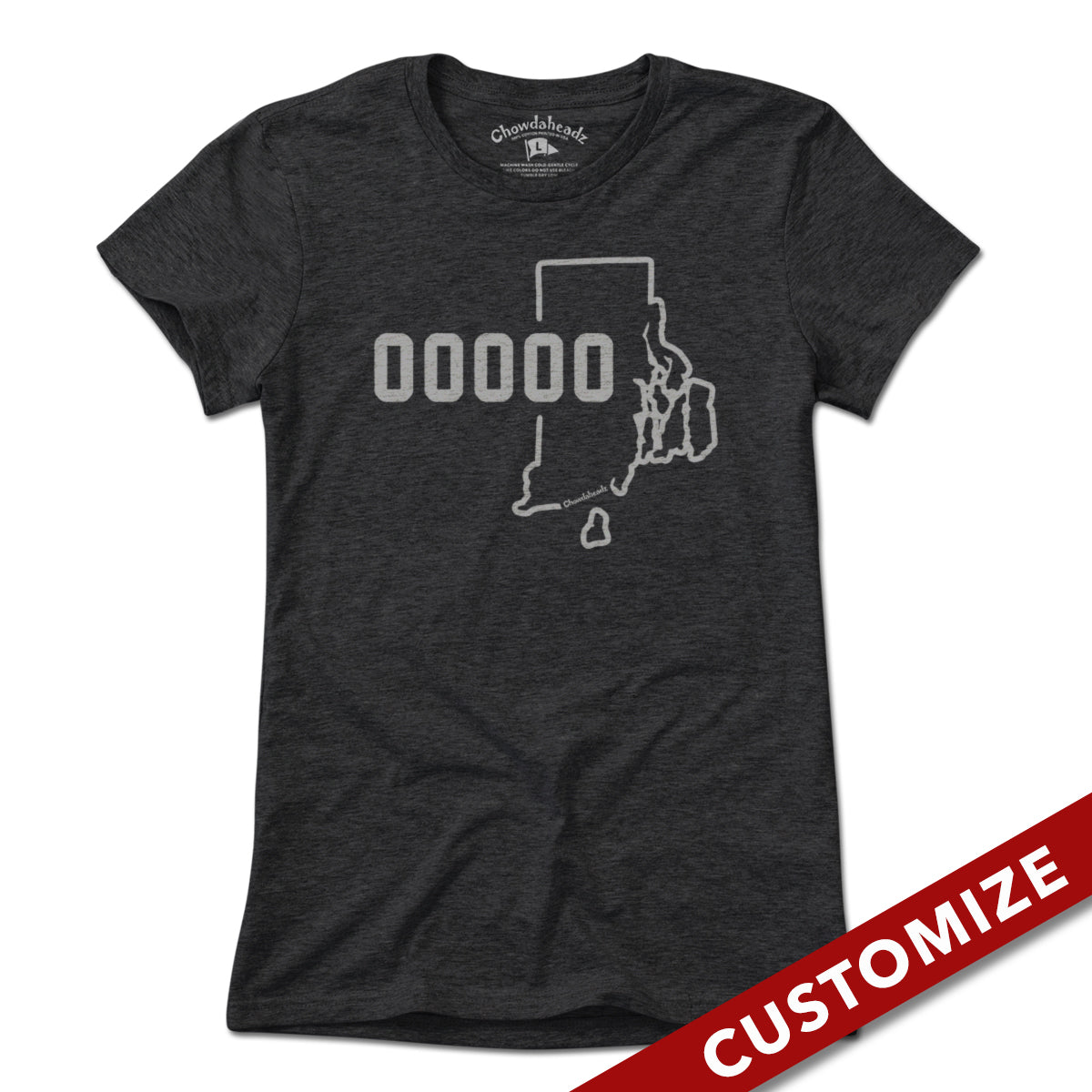 Custom Rhode Island Zip Code T-Shirt - Chowdaheadz