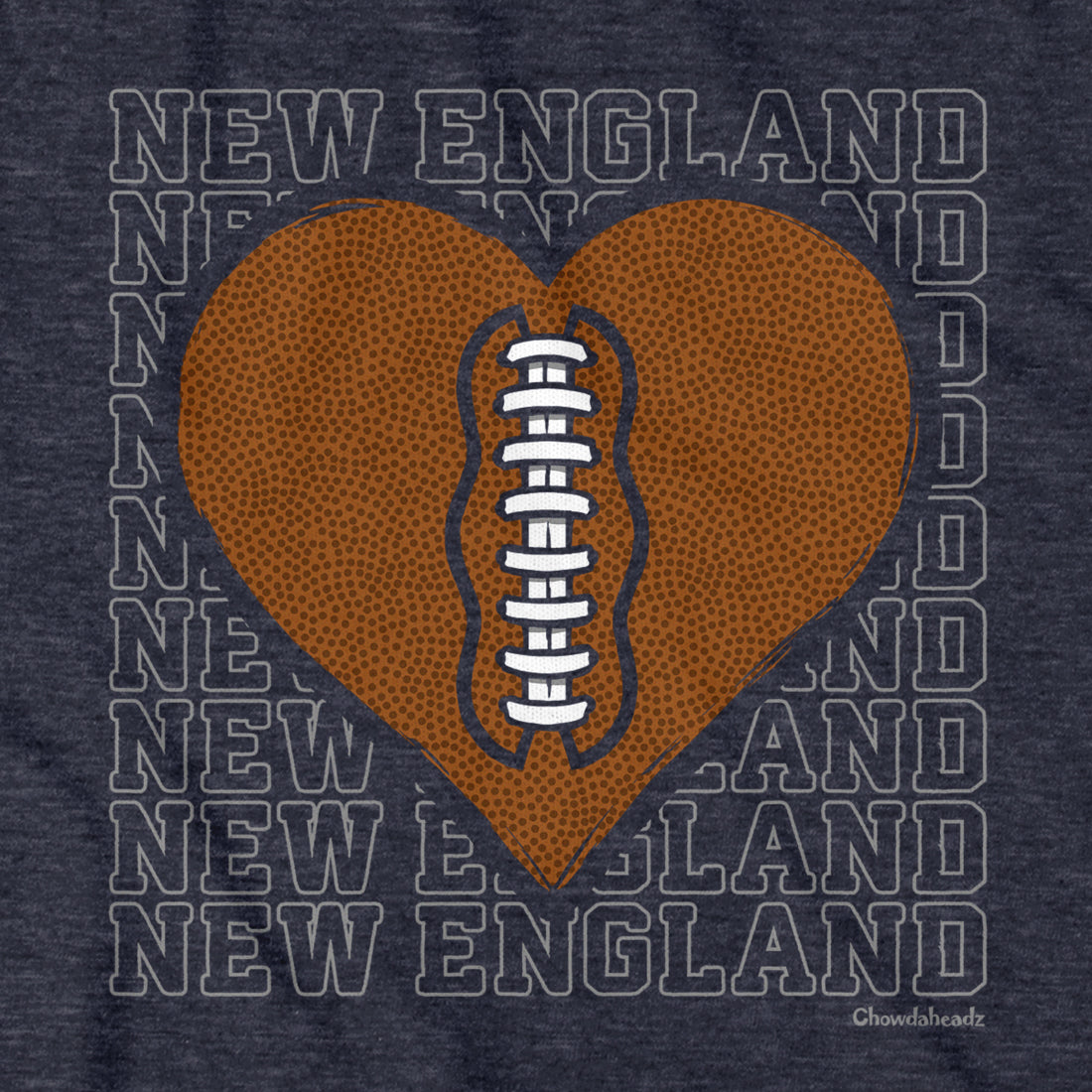 New England Football Heart Hoodie - Chowdaheadz