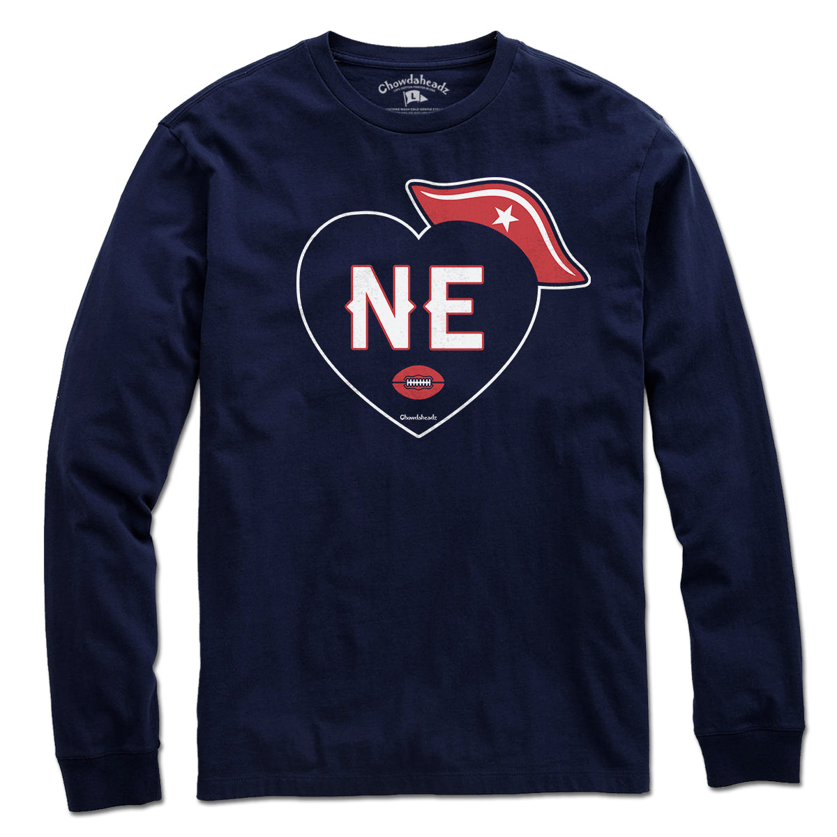 New England Football Heart tee graphic detail