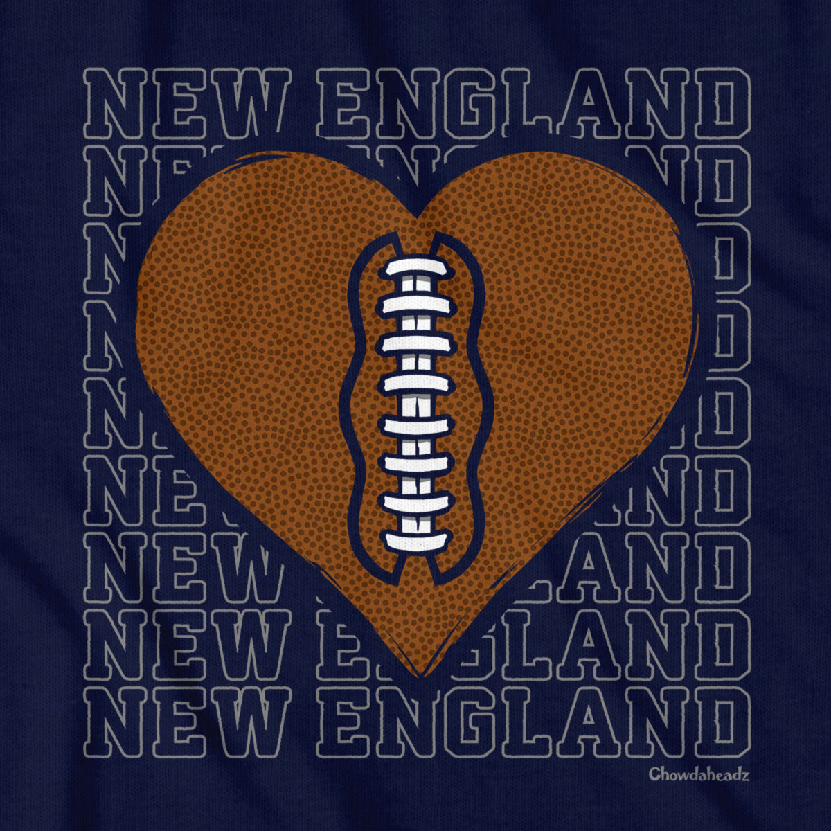 New England Football Heart T-Shirt - Chowdaheadz