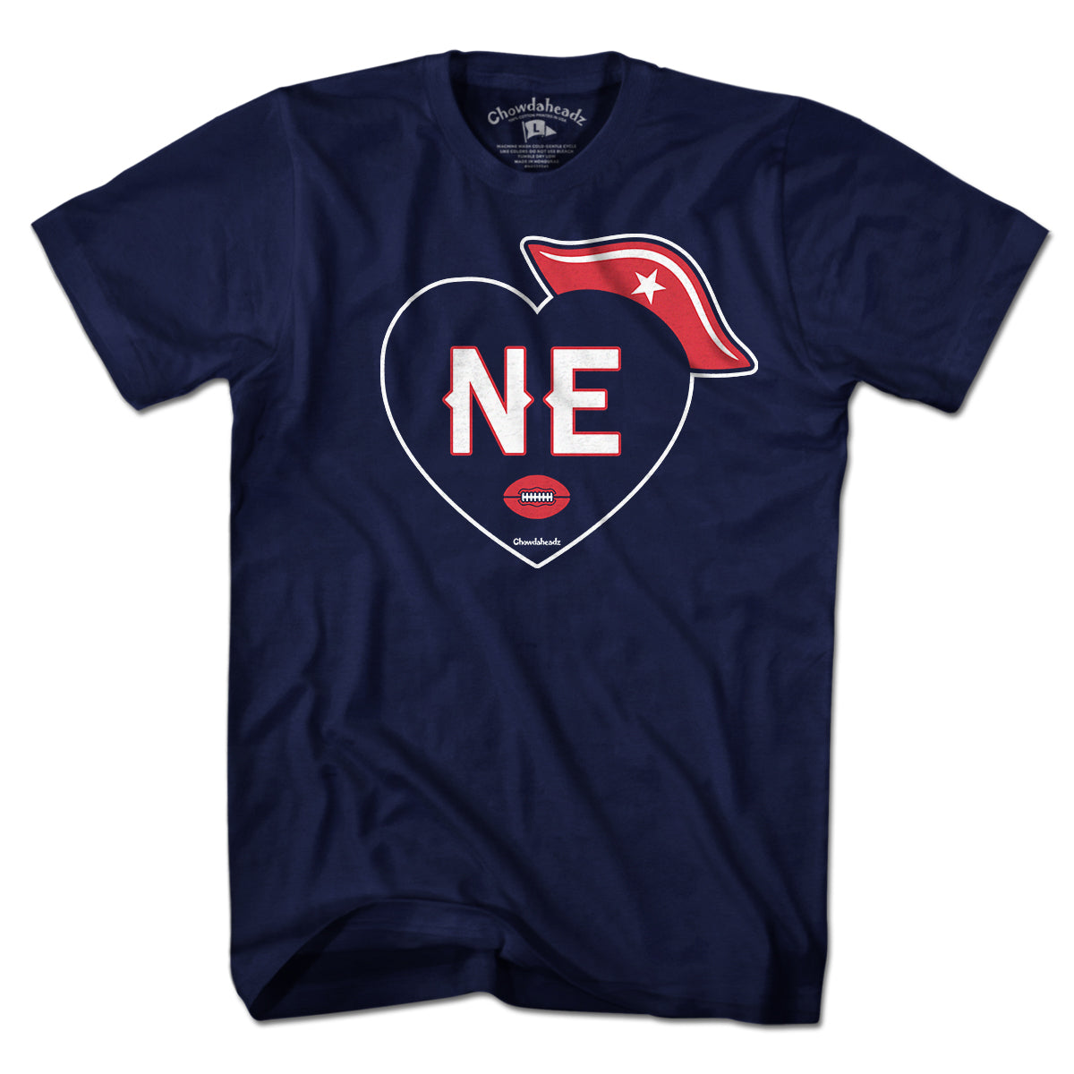 Long Sleeve in Navy with New England Football Heart graphic