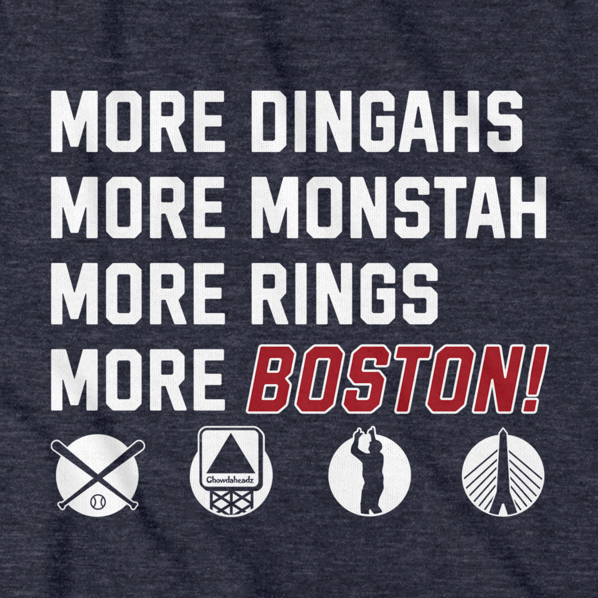 More Boston Baseball Icons T-Shirt - Chowdaheadz