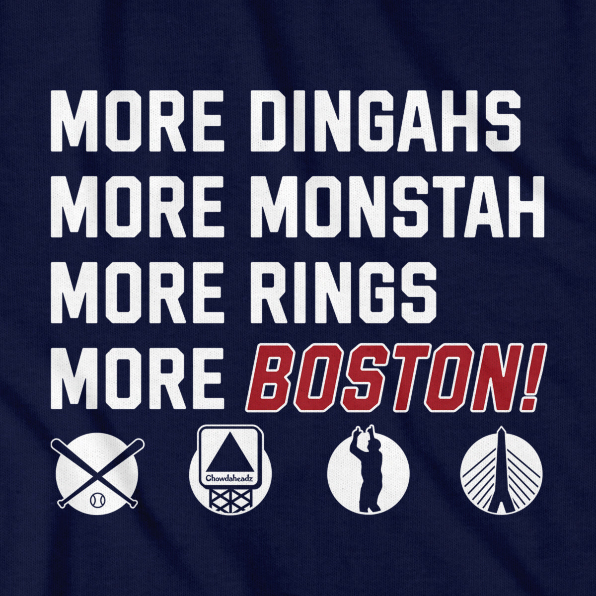 More Boston Baseball Icons T-Shirt - Chowdaheadz
