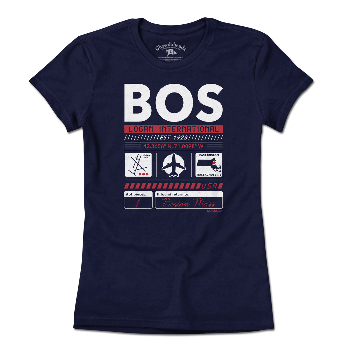 BOS Airport Code T Shirt Chowdaheadz bos-airport-code-t-shirt-chowdaheadz
