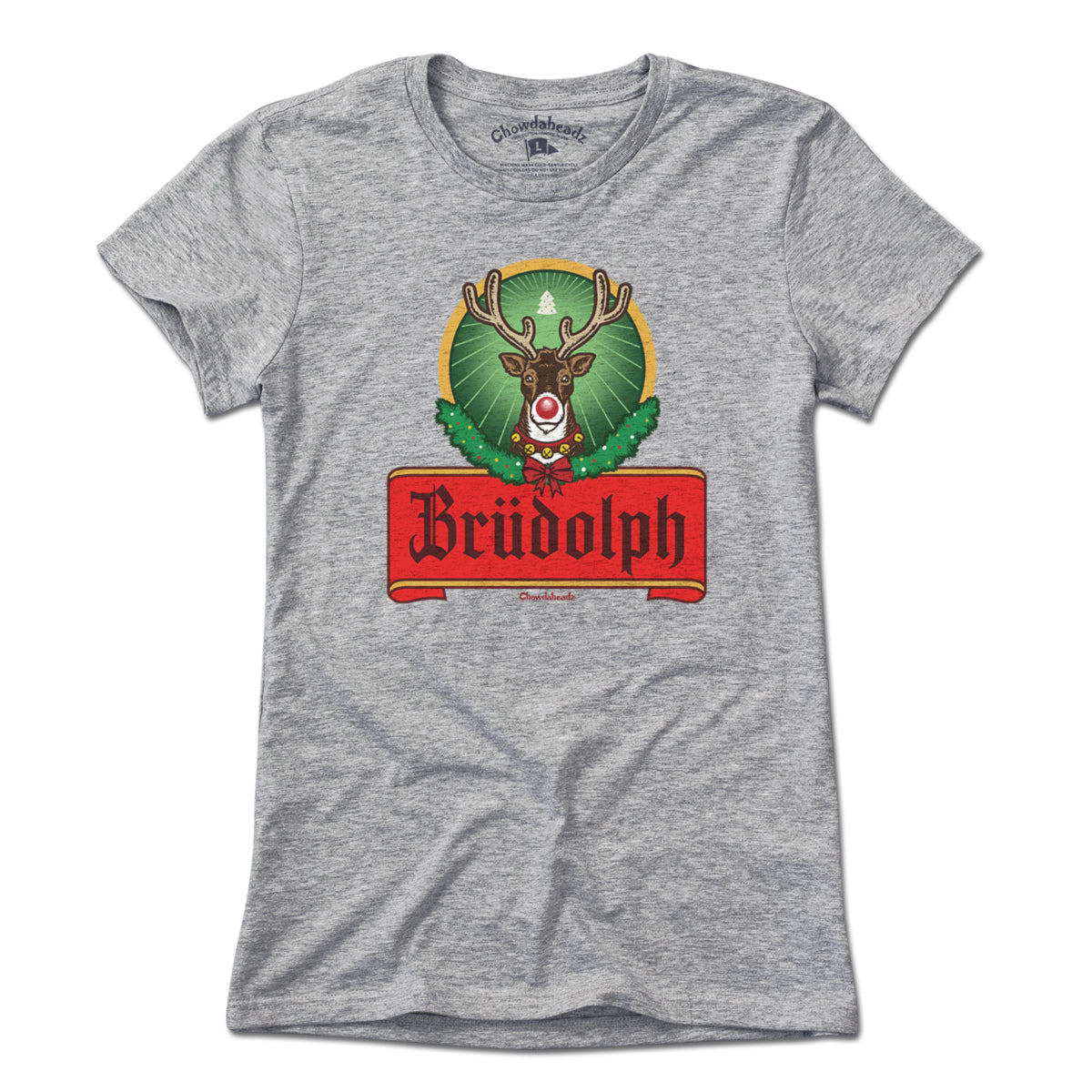 Brudolph Reindeer Label T-Shirt - Chowdaheadz