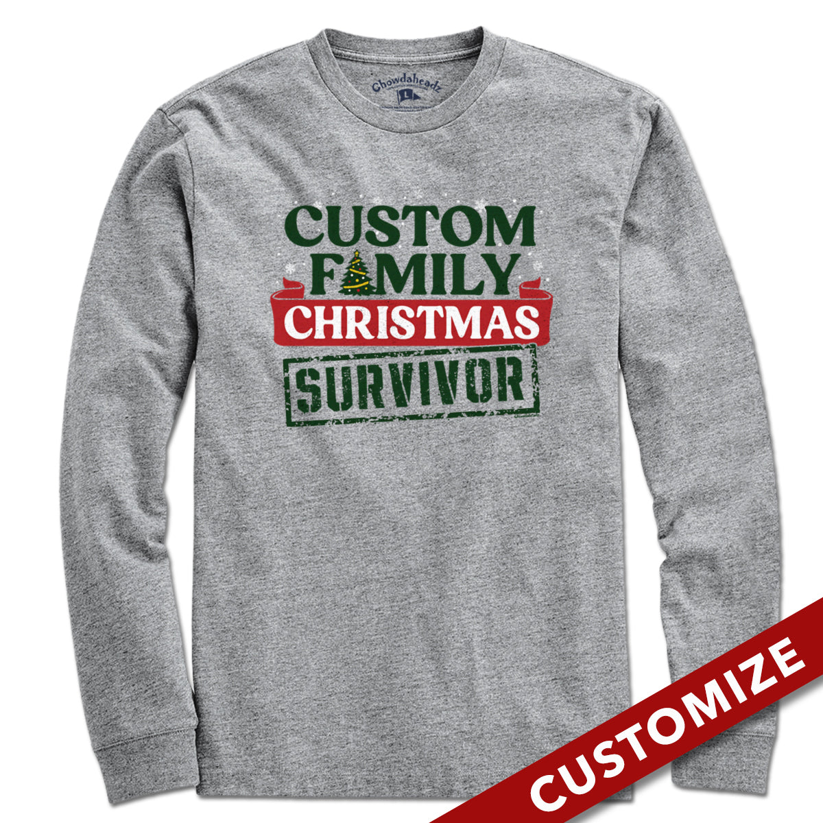 Custom Name Family Christmas Survivor T-Shirt - Chowdaheadz