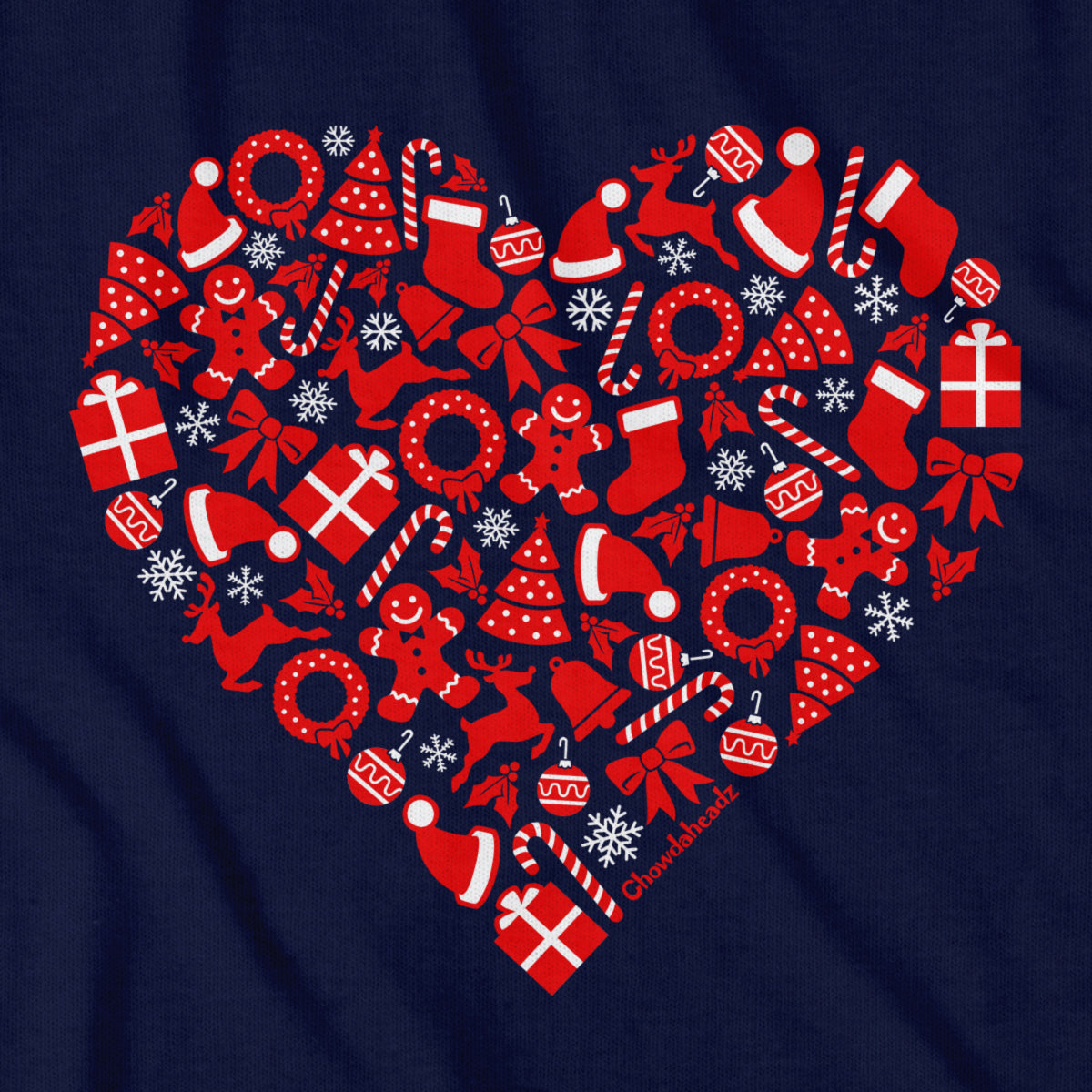 Christmas Icons Heart T-Shirt - Chowdaheadz