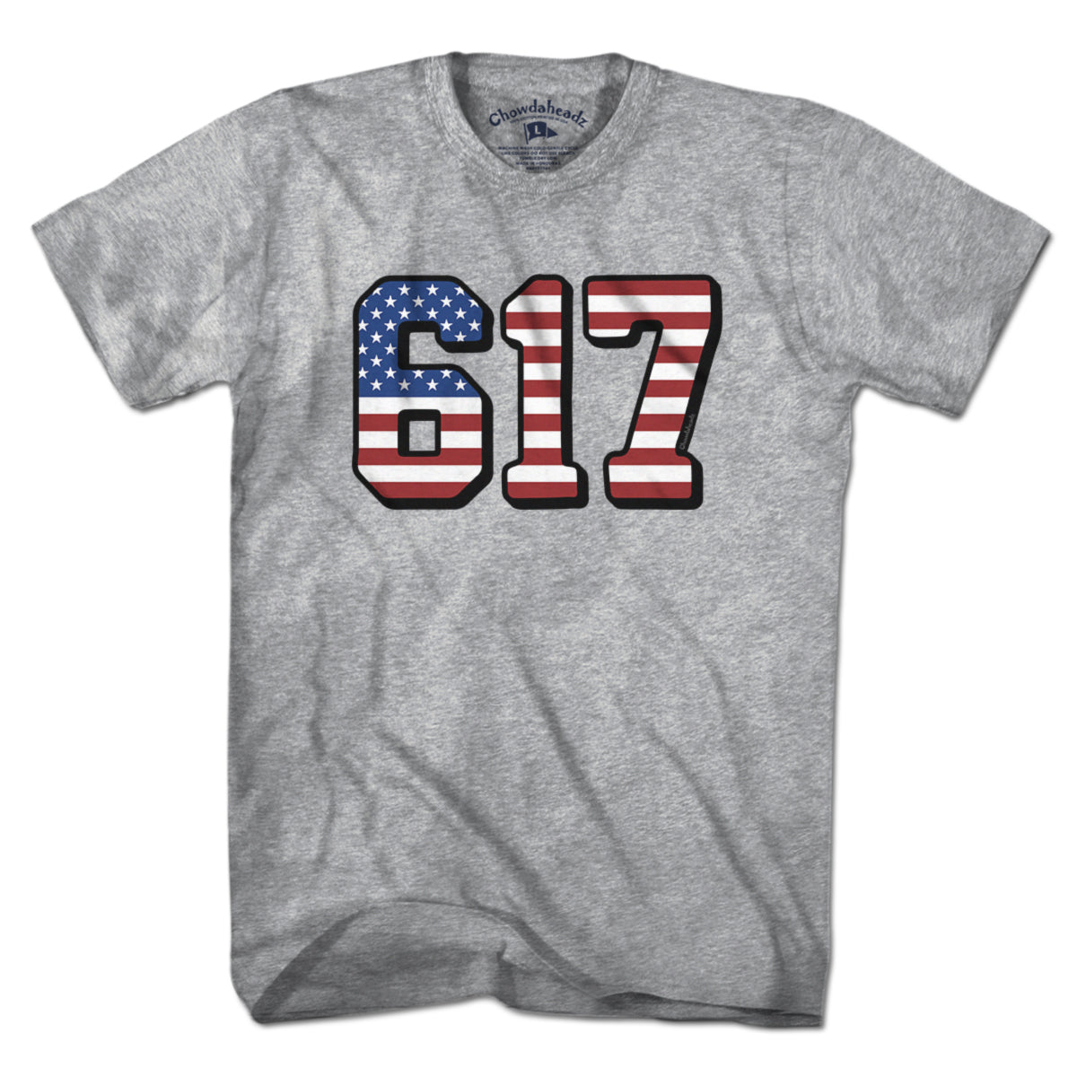 Boston 617 USA T-Shirt | Boston Patriotic | Chowdaheadz