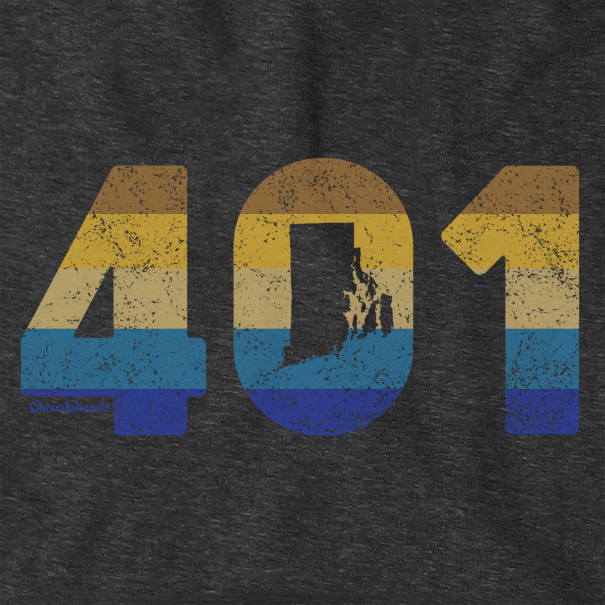 Rhode Island Retro Area Code Hoodie - Chowdaheadz