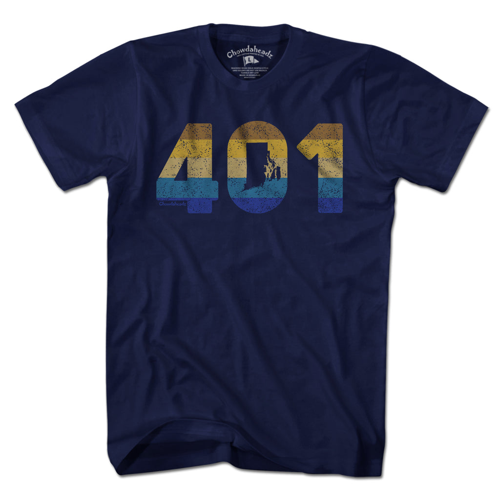 Rhode Island Retro Area Code T-Shirt - Chowdaheadz