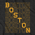 Black & Gold Boston Stacked T-Shirt - Chowdaheadz