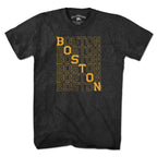 Black & Gold Boston Stacked T-Shirt - Chowdaheadz