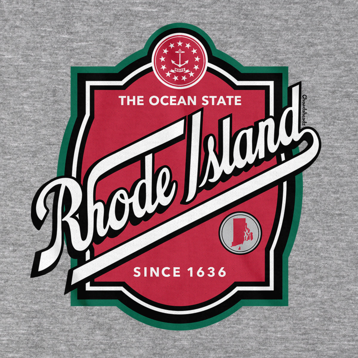 Rhode Island Label Hoodie - Chowdaheadz