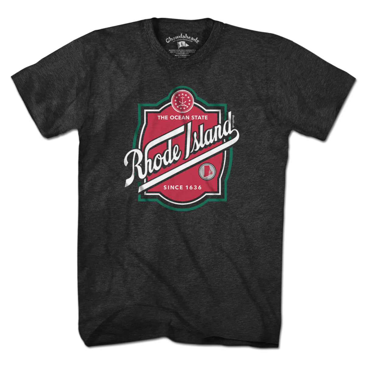 Rhode Island Label T-Shirt - Chowdaheadz