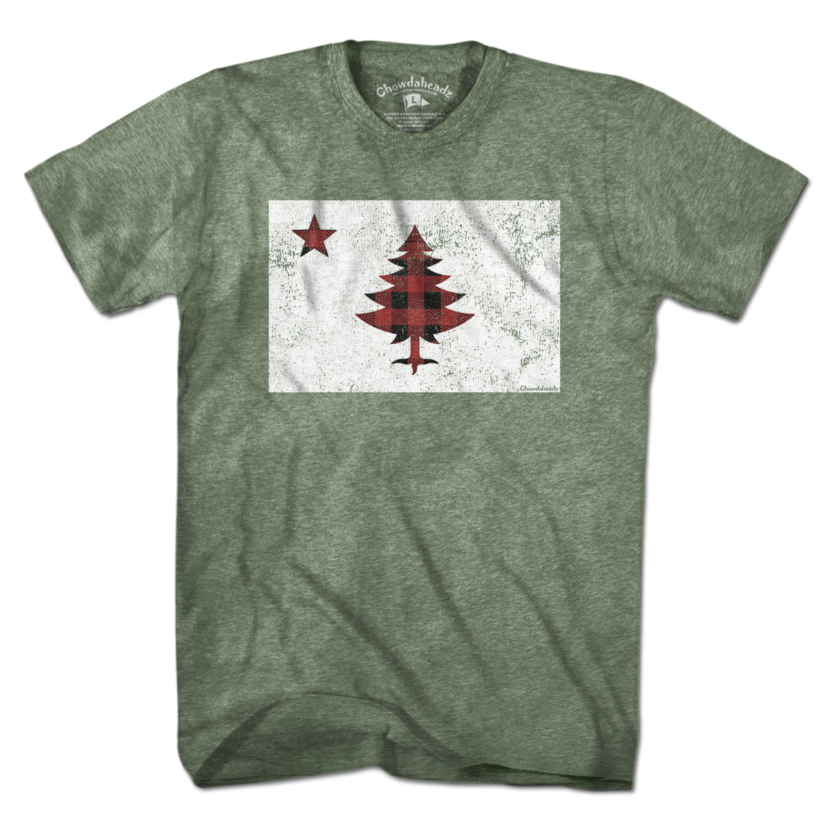 Buffalo Plaid Maine Flag T-Shirt - Chowdaheadz