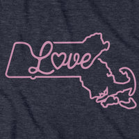 Love Massachusetts Script T-Shirt - Chowdaheadz