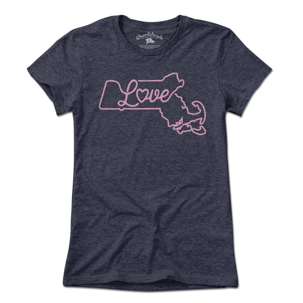 Love Massachusetts Script T-Shirt - Chowdaheadz