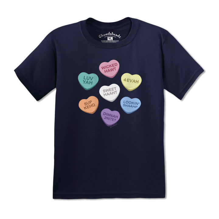 Boston Accent Candy Hearts Youth T-Shirt - Chowdaheadz