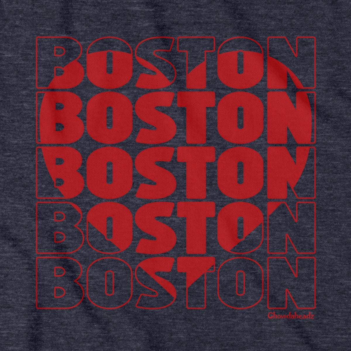 Stacked Boston Heart T-Shirt - Chowdaheadz