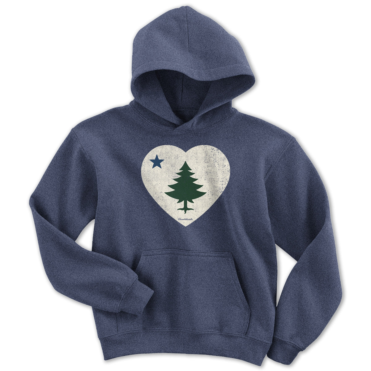 Vintage Maine Heart Youth Hoodie - Chowdaheadz