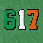 Boston 617 Irish Flag T-Shirt - Chowdaheadz