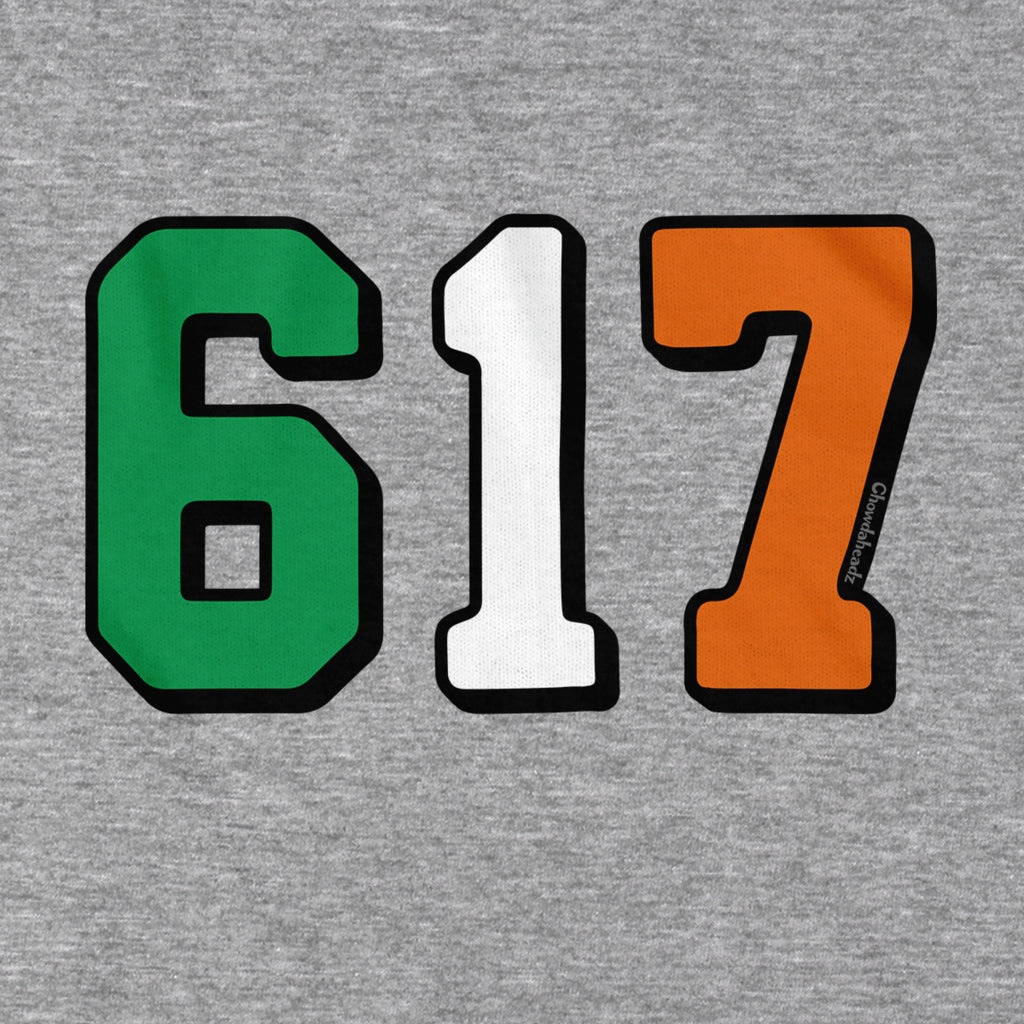Boston 617 Irish Flag T-Shirt - Chowdaheadz