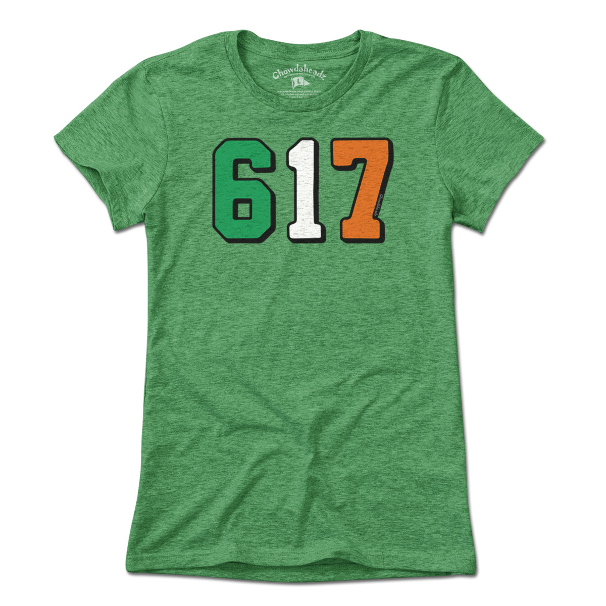 Boston 617 Irish Flag T-Shirt - Chowdaheadz