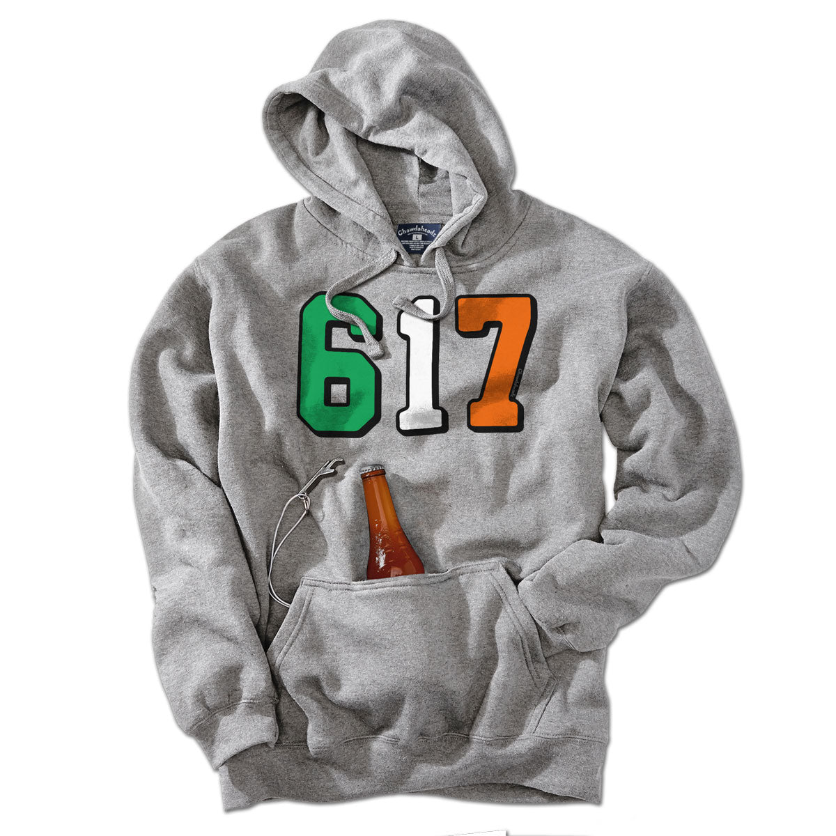 Boston 617 Irish Flag Tailgater Hoodie - Chowdaheadz