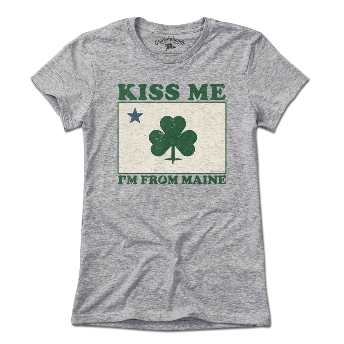 Kiss Me I'm From Maine Shamrock T-Shirt - Chowdaheadz