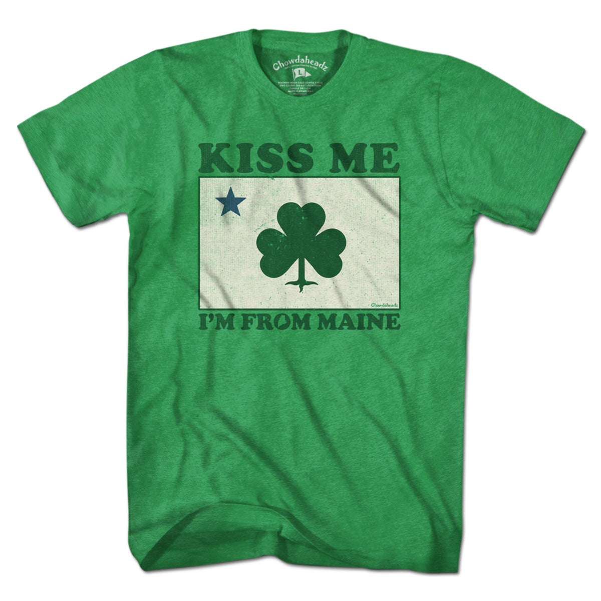 Kiss Me I'm From Maine Shamrock T-Shirt - Chowdaheadz