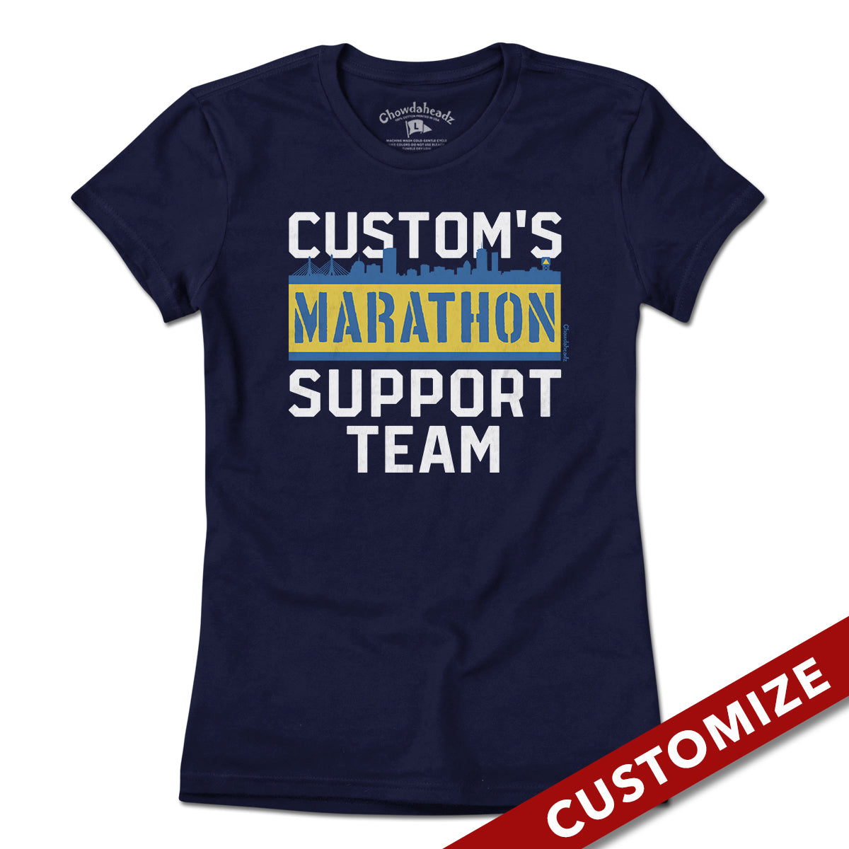 Custom Name's Marathon Support Team T-Shirt - Chowdaheadz
