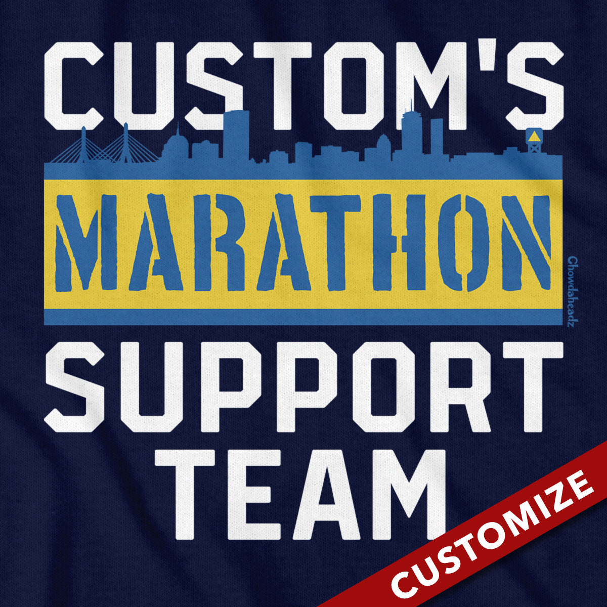 Custom Name's Marathon Support Team T-Shirt - Chowdaheadz