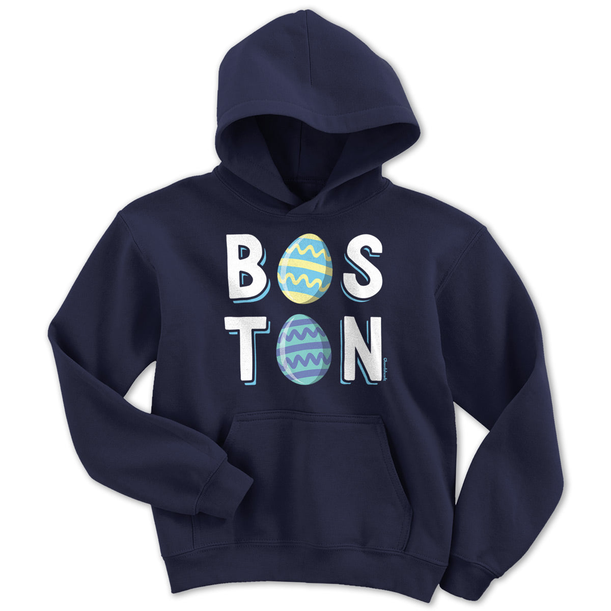 Boston Stacked Easter Eggs Youth Hoodie - Chowdaheadz