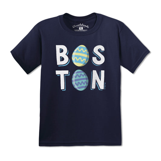 Boston Stacked Easter Eggs Youth T-Shirt - Chowdaheadz