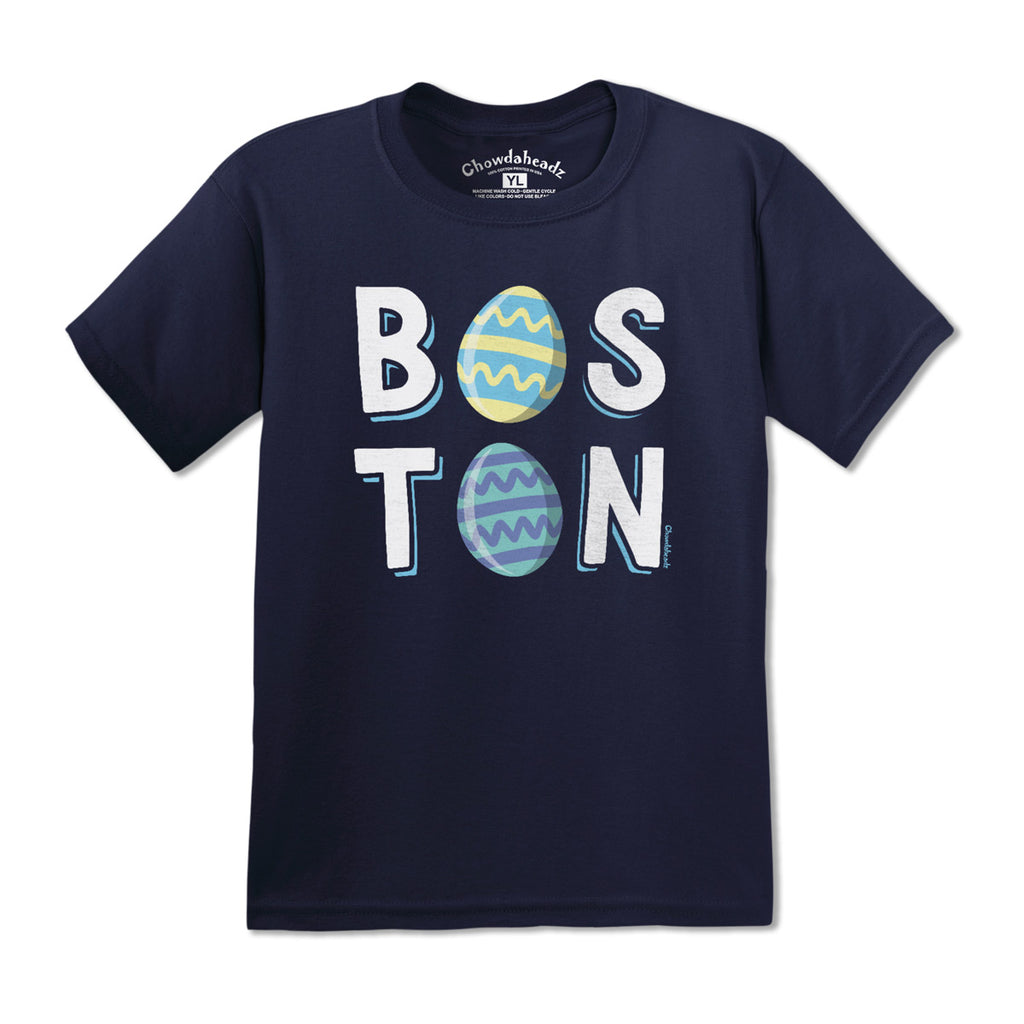 Boston Stacked Easter Eggs Youth T-Shirt - Chowdaheadz