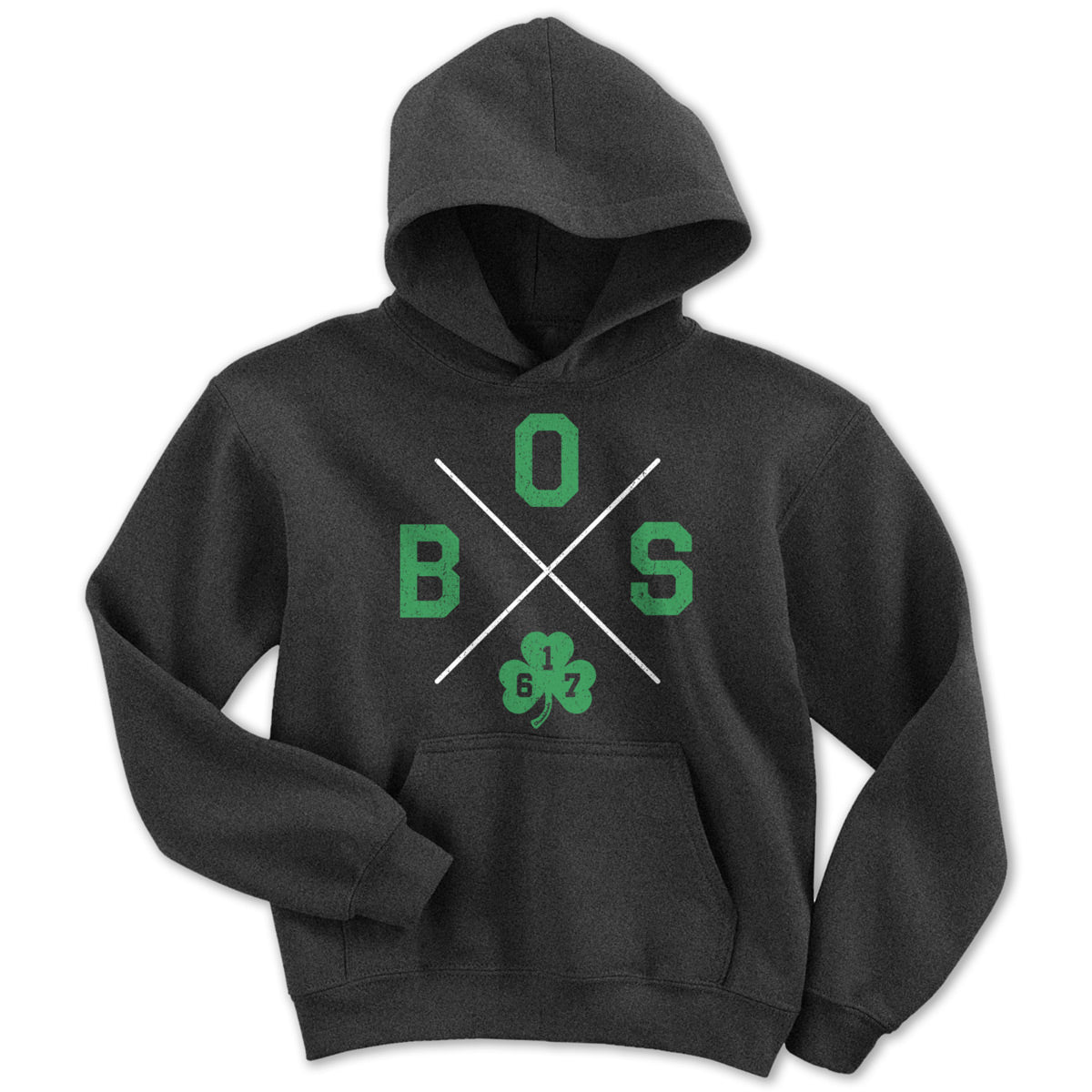 BOS Shamrock Crossed Out Youth Hoodie - Chowdaheadz