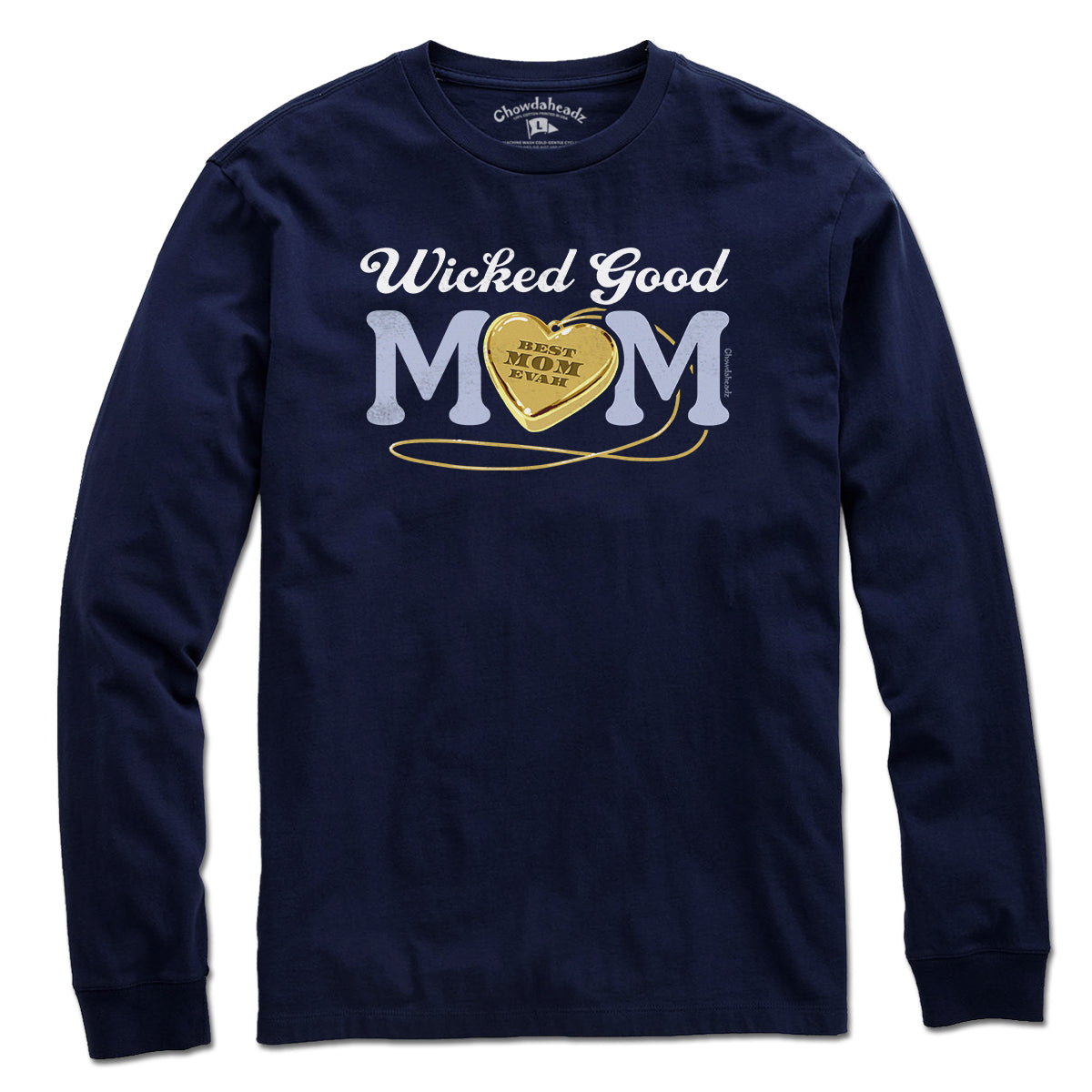 Wicked Good Mom Heart Pendant T-Shirt - Chowdaheadz