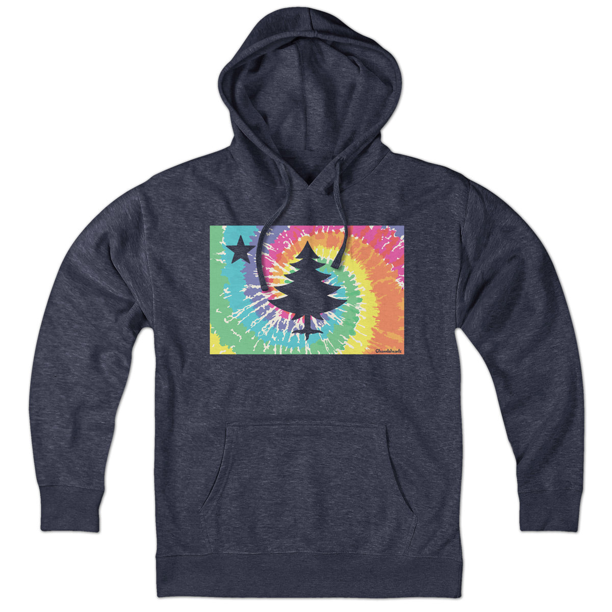 Vintage Maine Flag Tie Dye Hoodie - Chowdaheadz