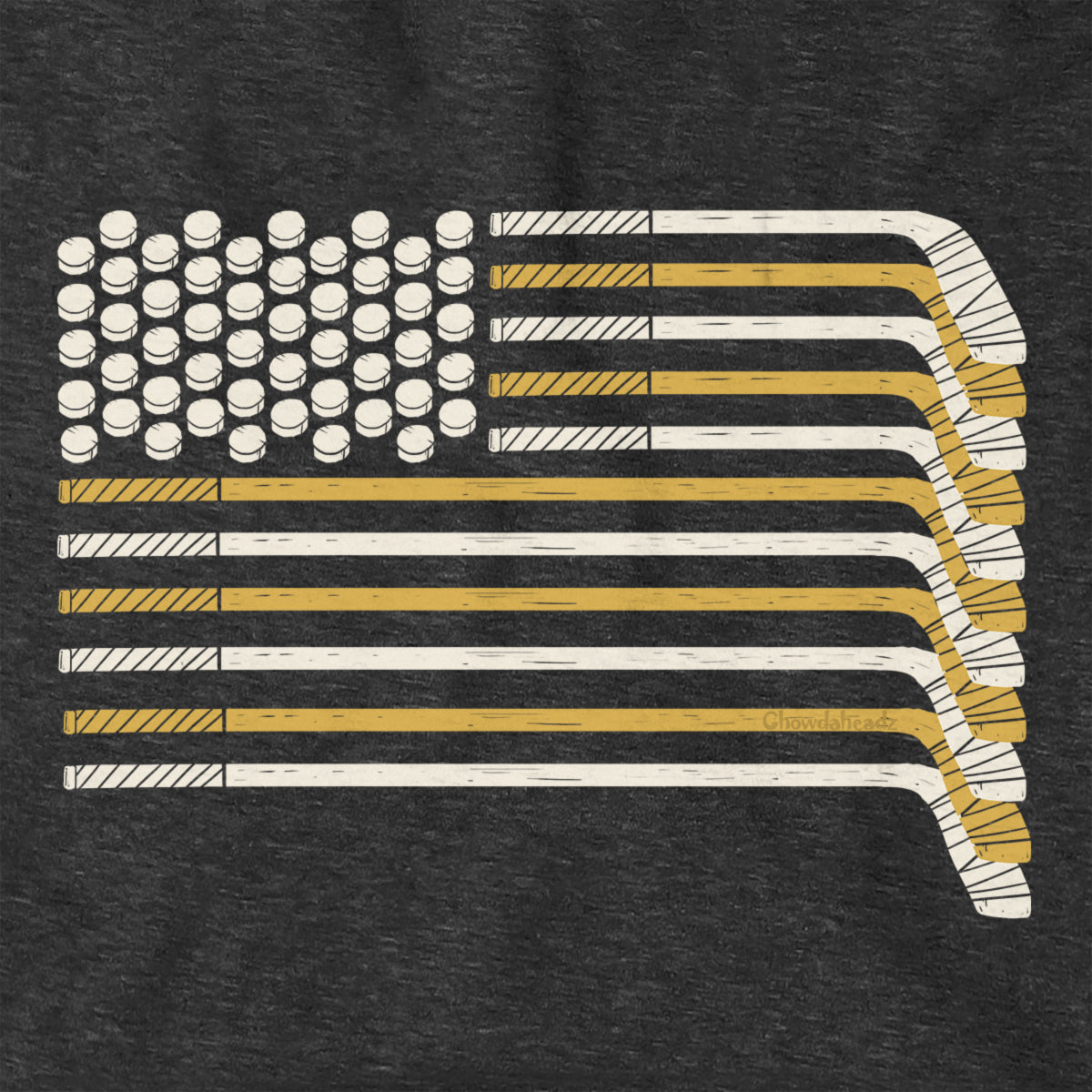 Black & Gold, White Flag Hoodie - Chowdaheadz