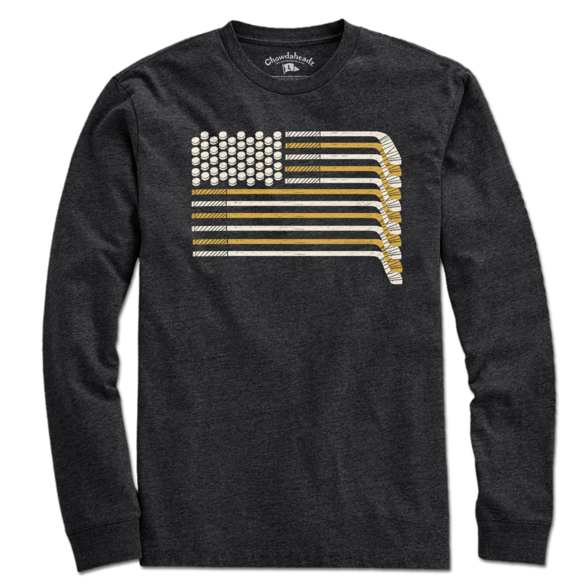 Black & Gold and White Flag T-Shirt - Chowdaheadz