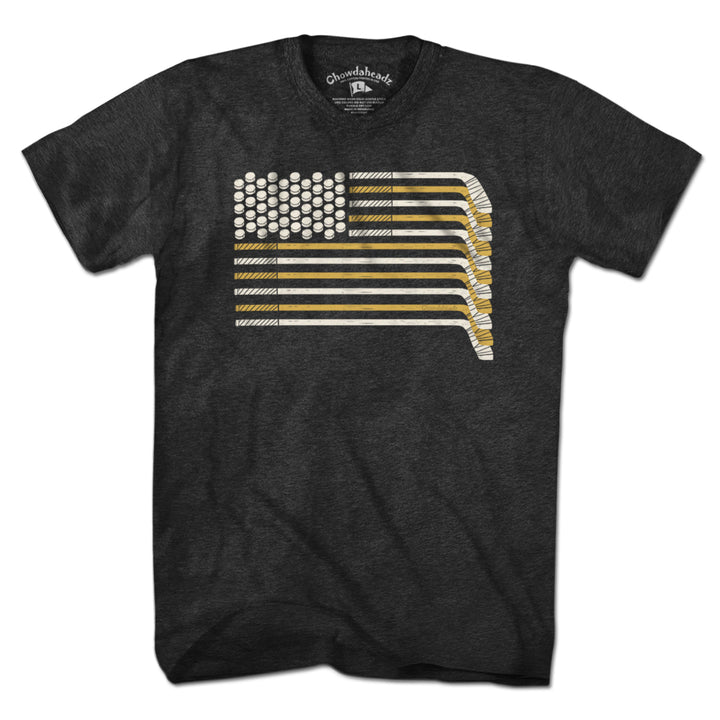 Black & Gold and White Flag T-Shirt - Chowdaheadz