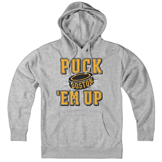Puck 'Em Up Boston Hockey Hoodie - Chowdaheadz