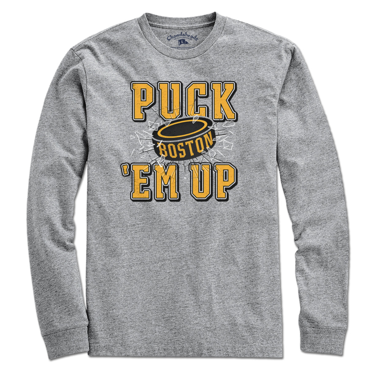 Puck 'Em Up Boston Hockey T-Shirt - Chowdaheadz