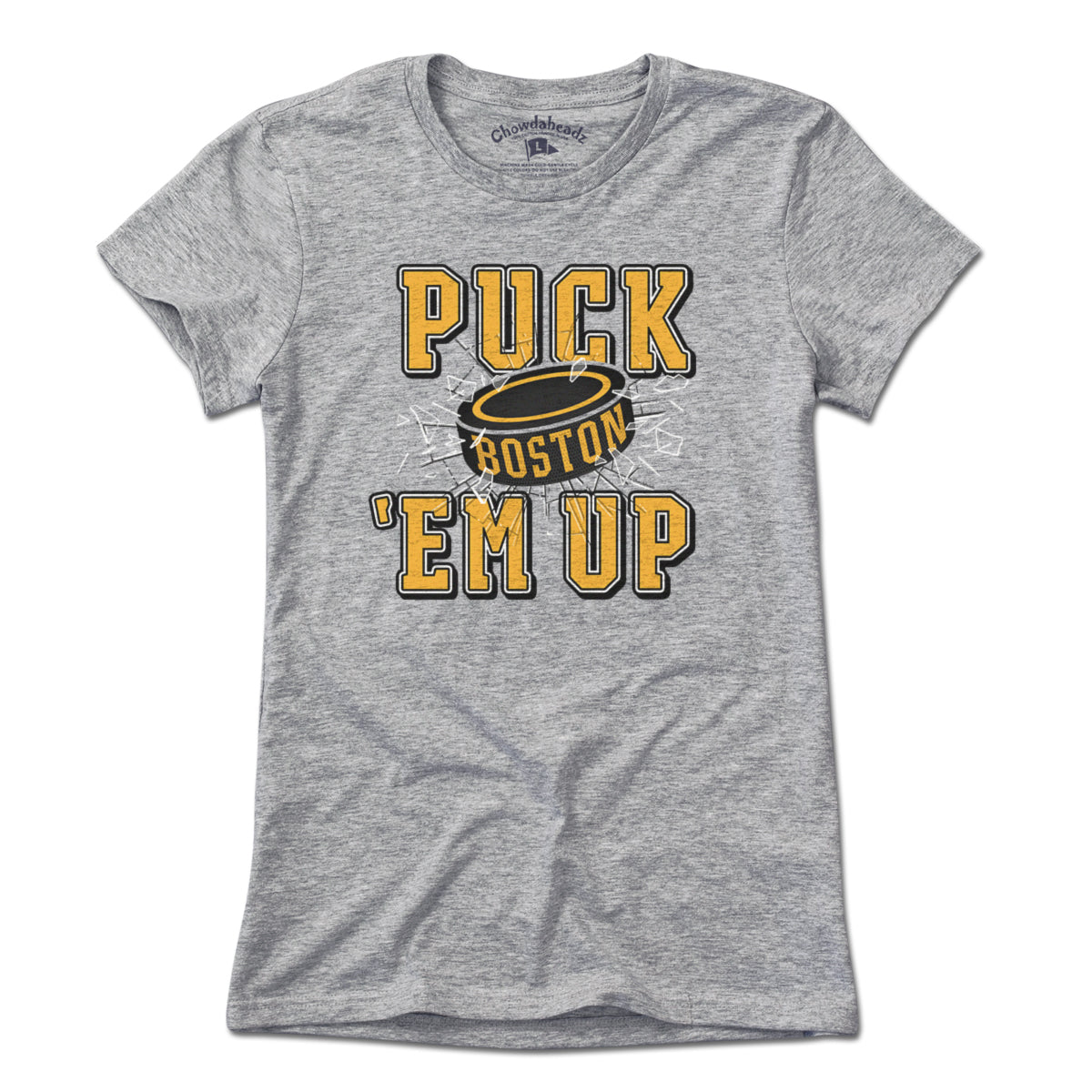 Puck 'Em Up Boston Hockey T-Shirt - Chowdaheadz
