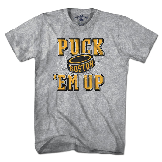 Puck 'Em Up Boston Hockey T-Shirt