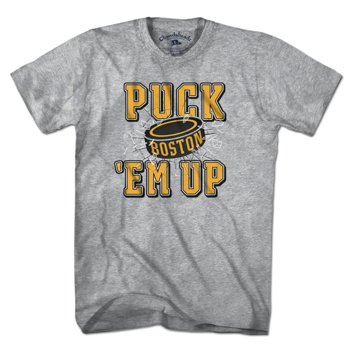 Puck 'Em Up Boston Hockey T-Shirt - Chowdaheadz