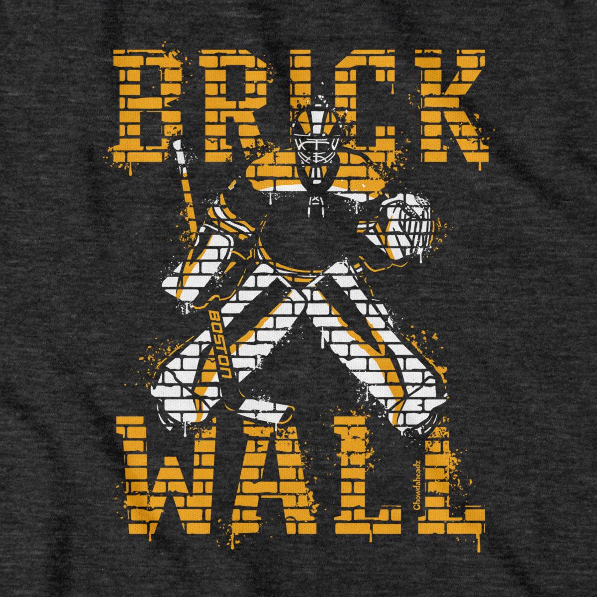 Brick Wall Boston Hockey Youth T-Shirt - Chowdaheadz